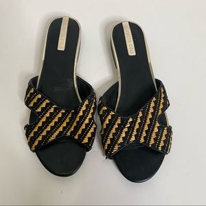 Leather and Wicker flats by Kenneth Cole